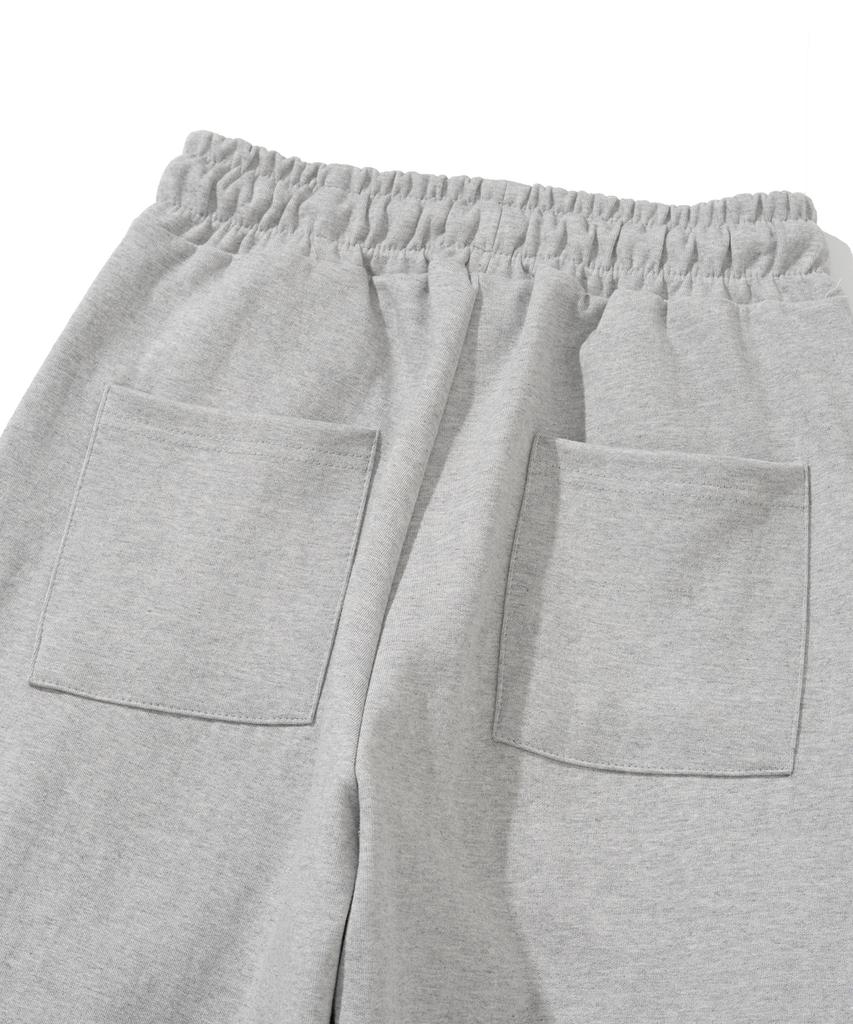 KNITTED Curved Training Pants Melange Grey