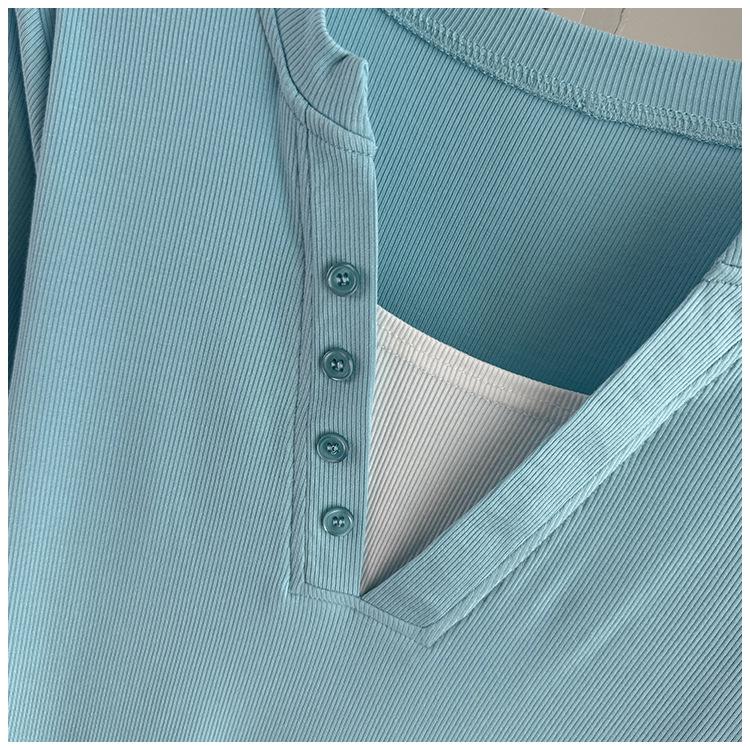 Plus Size V-Neck Short Sleeve Top With Standard Shoulder Slim Fit Lightweight Summer Tee Versatile Breathable Soft Material Flattering Slim Women Top