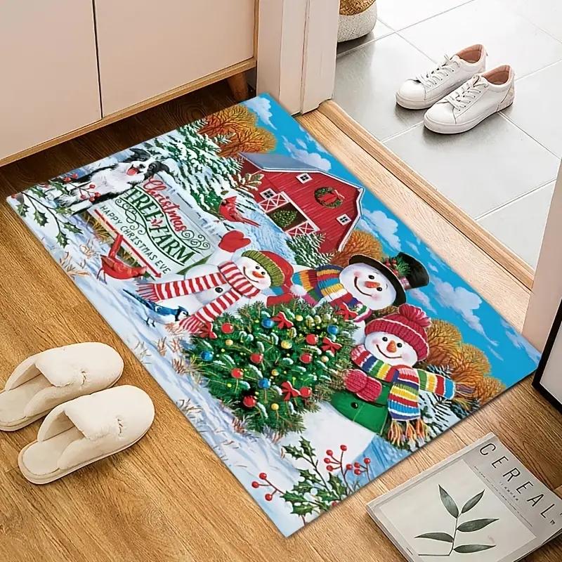 Christmas Santa Claus Carpet for Living Room Decor Sofa Table Large Area Rugs Hallway Balcony Mat Bedroom Anti-slip Floor Mat