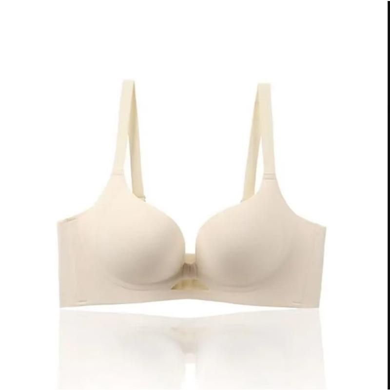 

Women Wireless Bra With Jelly Strip Support Soft Underwire Non Slip Push Up Lingerie S бежевий