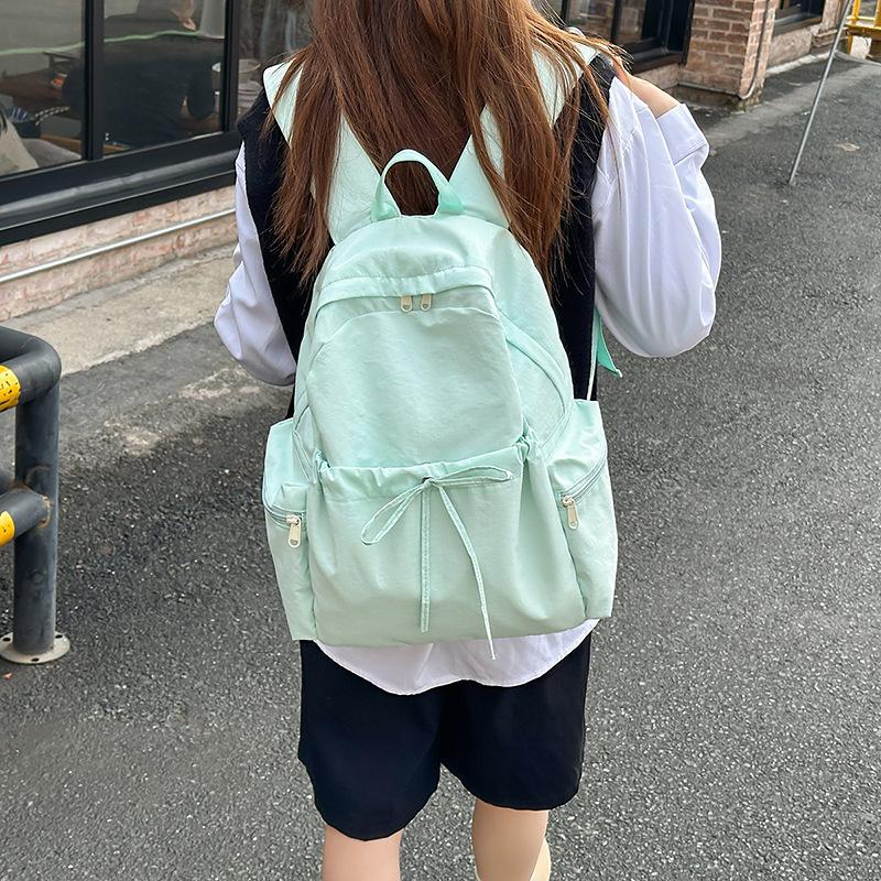 Small fresh schoolbag female college student simple solid color large capacity computer backpack casual commuting high school student backpack
