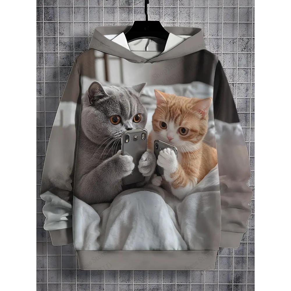 Mens Royal Cat 3D Print Hoodie For Men Women Casual Long Sleeve Hooded Sweatshirt Animal Hoodie Men Clothes Kitten Coat Cartoon