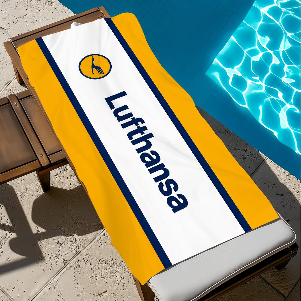 L-LufthansaS-ES logo luxury Towel Large Quick-Drying Microfiber soft Beach Towel for Travel Fitness Sauna Bathing Camping