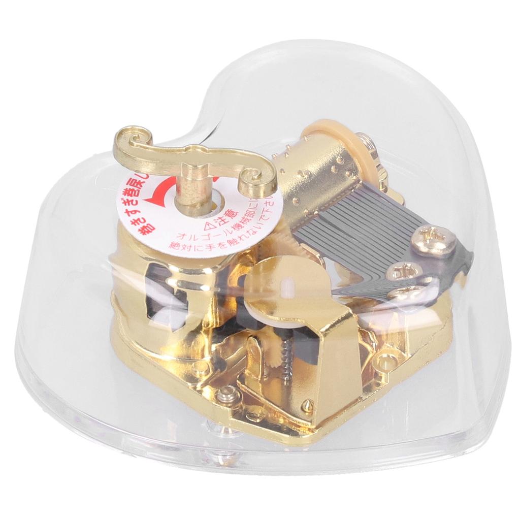 Acrylic Music Box Cute Heart Shaped Handy Crank Musical Box Innovative Birthday GiftType 1