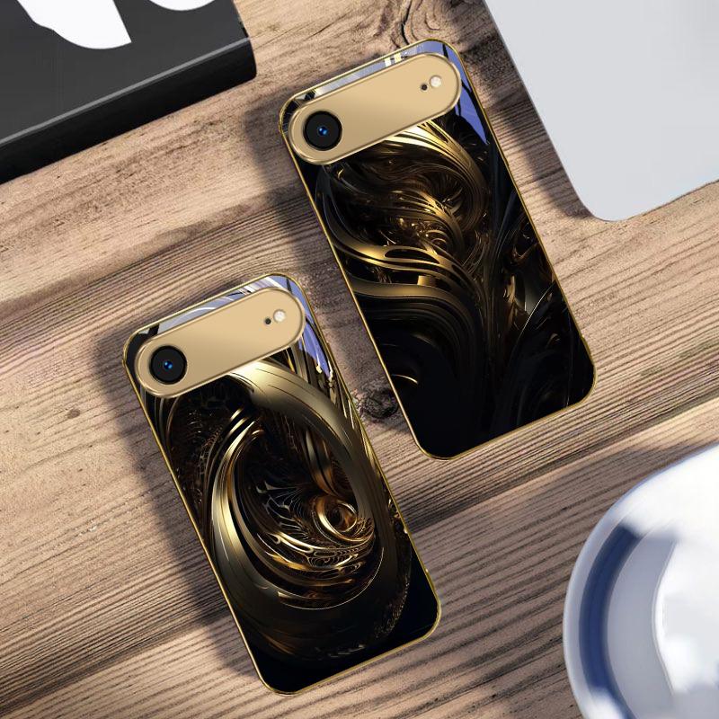 The surging of emotions For IPhone 17Pro Max 16 17 Pro 15 Pro 14 13 Plus 12 Mini 11Pro Max XR 16E 17Air Golden glass phone case