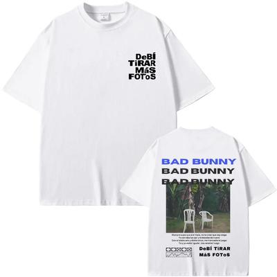 Famous Rapper Bad Bunny Tshirt DeBi TiRAR MaS FOToS DTMF Graphic Tshirt Men's  T-shirt Men Fashion Hip Hop Retro T Shirts#Color