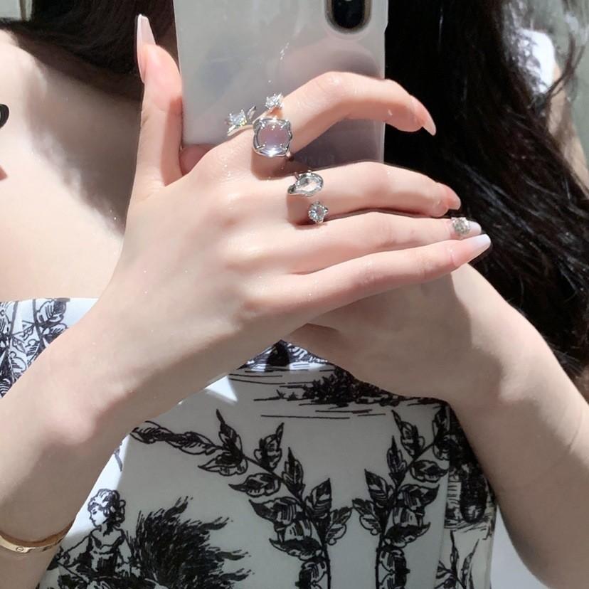 Adjustable Trendy Copper Ring With Unique Irregular Design For Women Fashionable