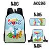 Game Merchandise Digital Building Block Schoolbag Backpack Satchel Pencil Bag Backpack Three-Piece Set