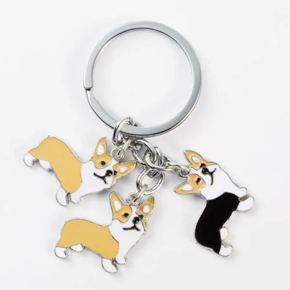 NOVO Chaveiro de Cachorro Welsh Corgi Fofo para Mulheres Bolsa Pingente Chaveiro Chaveiro Porta-chaves Masculino Porta-chaves de Carro Charme Jóias EU AMO PRESENTES DE CÃES