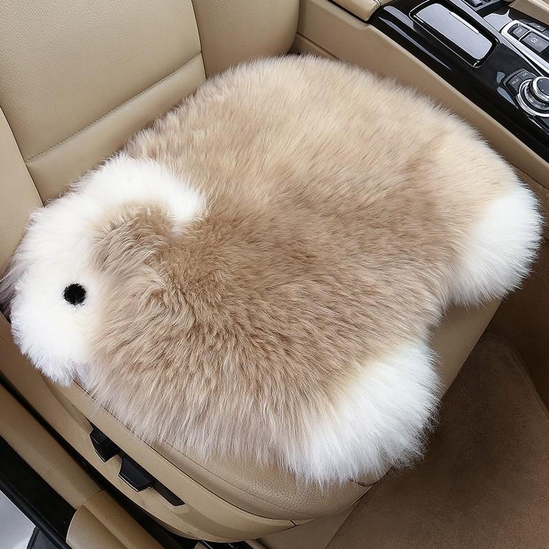 Winter Auto-Sitzkissen-Set Mit Lendenwirbelstütze Warmes Wolle-Fleece Rutschfest Universal Damen
