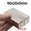 60x20x5mm Σούπερ Ισχυρός Μαγνήτης Νεοδυμίου N35 NdfeB Μόνιμος Μαγνητικός Μαγνήτες Μπλοκ Ισχυροί Μαγνήτες Μαγνήτης Ψυγείου