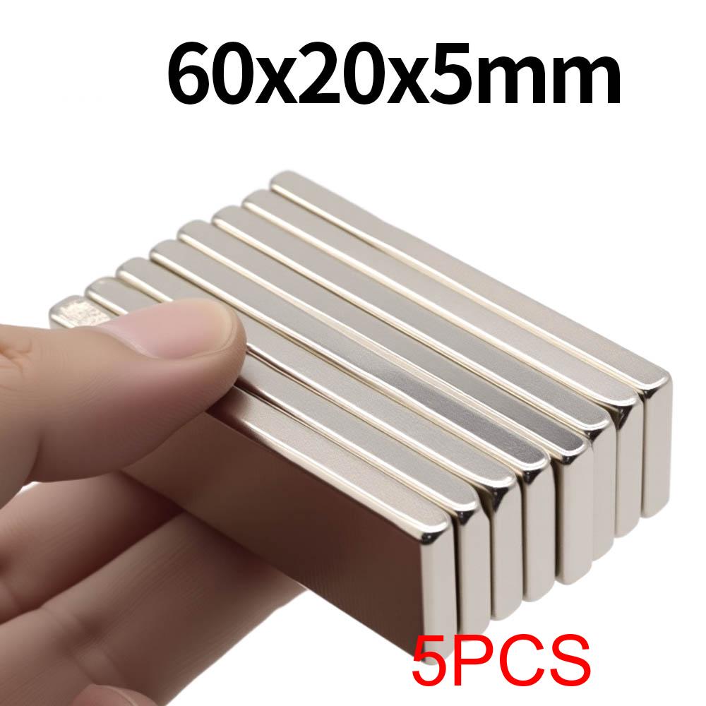 60x20x5mm Σούπερ Ισχυρός Μαγνήτης Νεοδυμίου N35 NdfeB Μόνιμος Μαγνητικός Μαγνήτες Μπλοκ Ισχυροί Μαγνήτες Μαγνήτης Ψυγείου