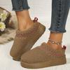 Women's Platform Snow Boots Large Size Plus Velvet Warm Wrap Color Matching European and American Casual Wear Wool Cotton Slippers