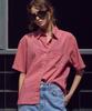 Banwonateullie A3480 See-Through Check Short Sleeve Shirt_Pink