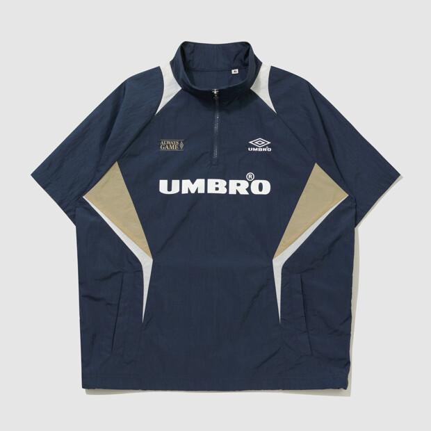 Umbro Hbl Bloke Short Sleeve Stand Neck Anorak Navy (Uq223Cwt52) (B Type)
