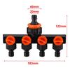 Divisores de Agua de 4 Vías de 1" a 3/4" a 1/2" Conector de Riego de Jardín Válvula Distribuidora para Grifo Exterior Aspersor