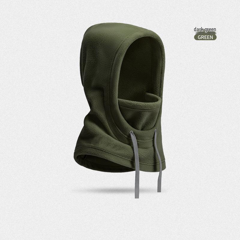 Windproof Fleece Balaclava: Cold-Protection Ski Mask & Neck Gaiter One Size армия зеленый