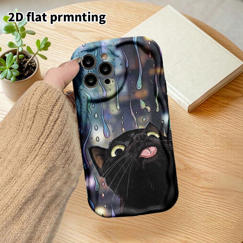 Phone Case: 2D Flat Design Suitable for iPhone 18, 17, 16, 15, 14, 13 Pro Film Protection Case, Couple Style, Rainy Night City, Christmas and Hallowee