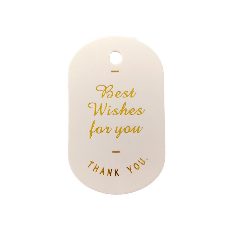 English Hot Stamping Hangtag: 'My Family Has a Happy Gift' Souvenir Decoration Card