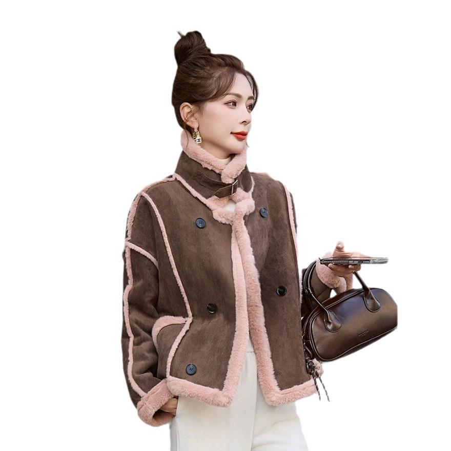 Fleece Fur Integrated Coat Women's New Small Winter New Imitation Lamb Wool Short Thickened Locomotive Cotton Clothes