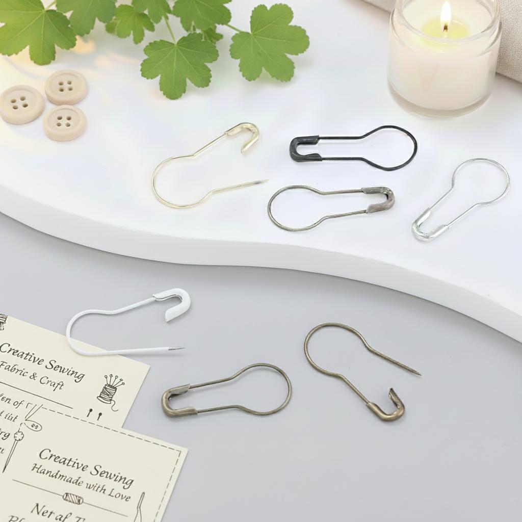100pcs/Lots Iron Gourd Shape Safety Metal Pins Knitting Cross Stitch Holder for DIY Craft Accessories Marker Tag Clips