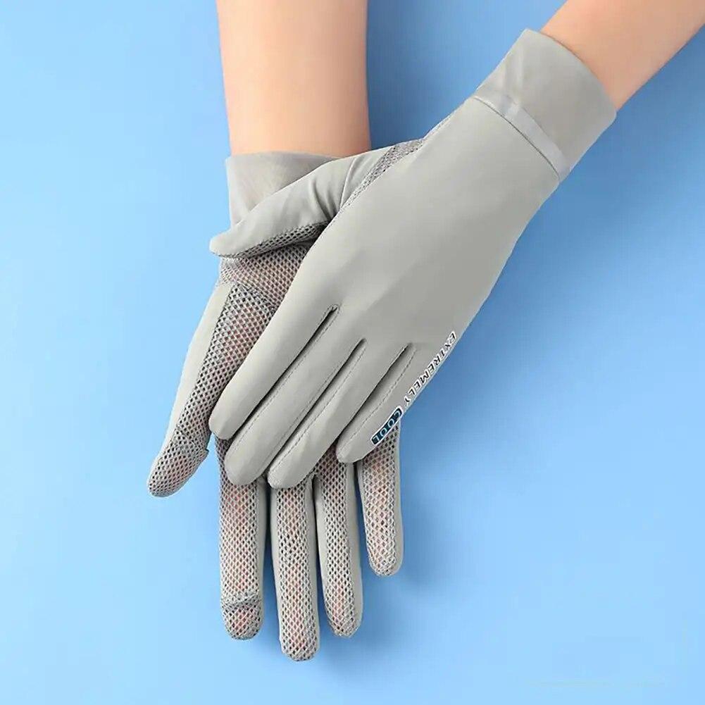 Sommer UV-Schutz Eis Seide Dünn Rutschfest Bildschirm Sonnenschutz Handschuh für Sport Radfahren Laufen Fahren Draußen Auto Motorrad Handschuhe