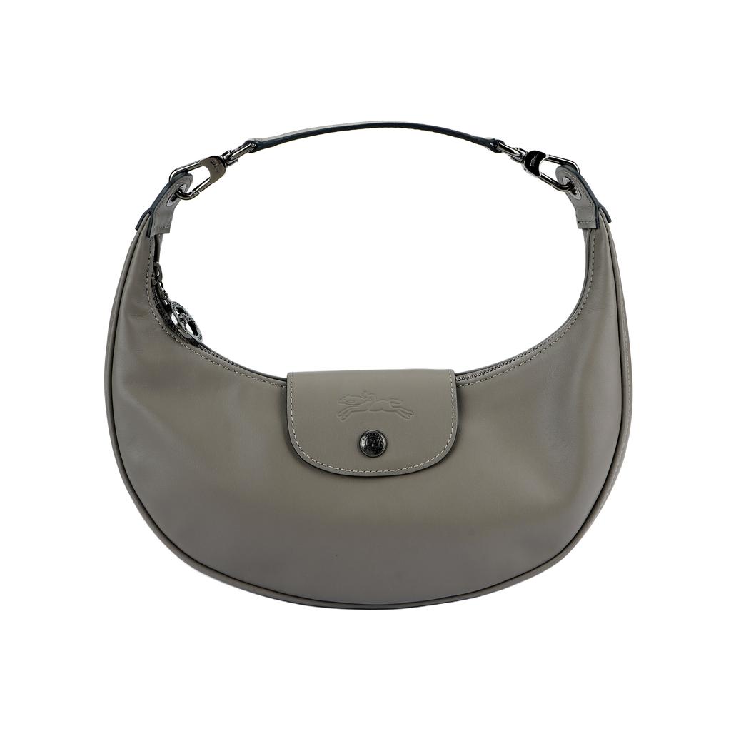 Longchamp Le Pliage Classic Leather Shoulder Bag Small Women Bags Dove-Gray 10316987P55
