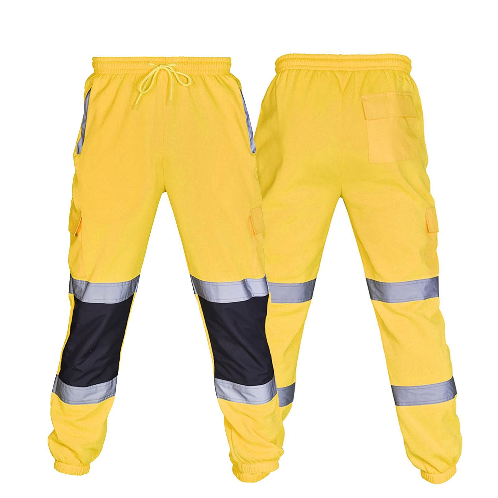 

Мужские повседневные брюки со светоотражающими полосками, рабочая одежда, повседневные карманные брюки-карго XXXL