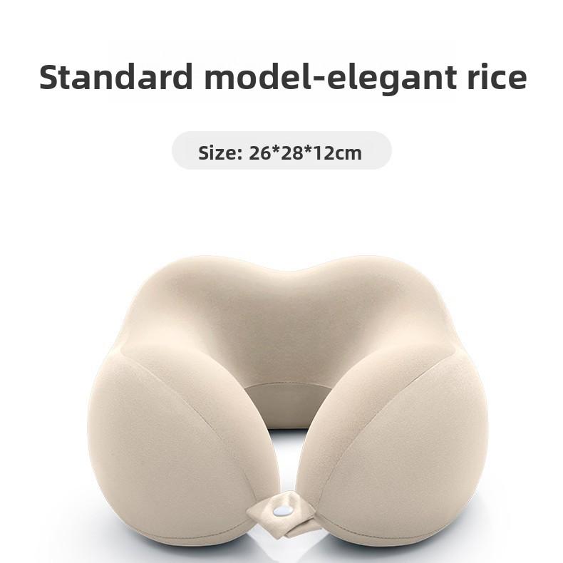 

Подушка дорожная U-образной формы из пены с эффектом памяти для сна в самолете и поддержки шеи 1pcs бежевый