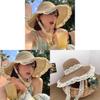 Französischer Strohhut mit Spitzenrand, ideal als Sonnenschutz für Damen