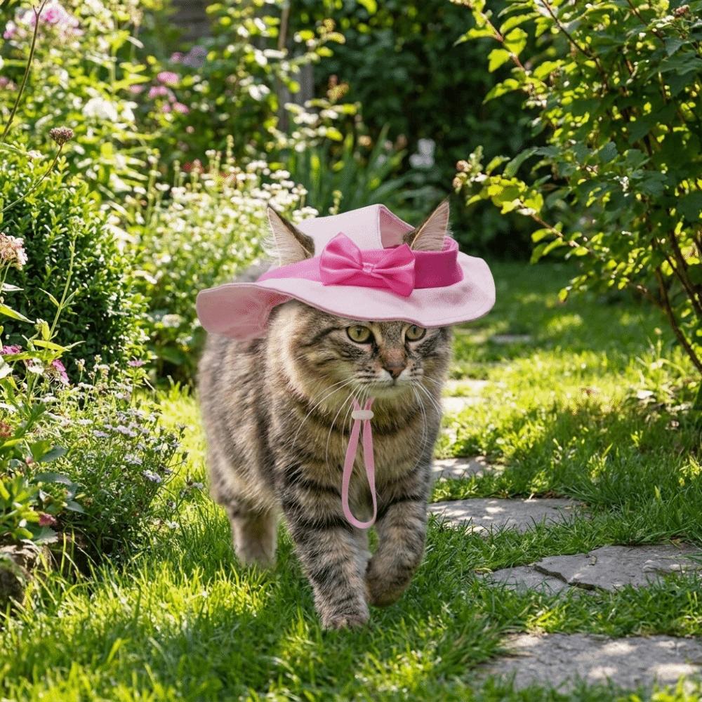 UV Protection Cat Fisherman Hat Adjustable Straps Cats Sun Cap Pet Sun Hat Beach Activities
