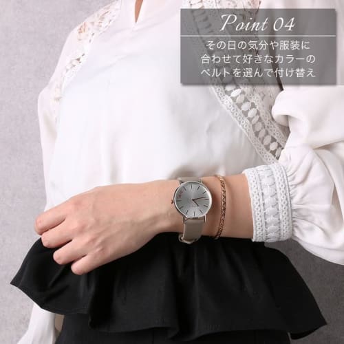 MOD Smooth Leather Strap, 20mm, Black with Silver Buckle, Antique-Style Watch Band, Tarnished