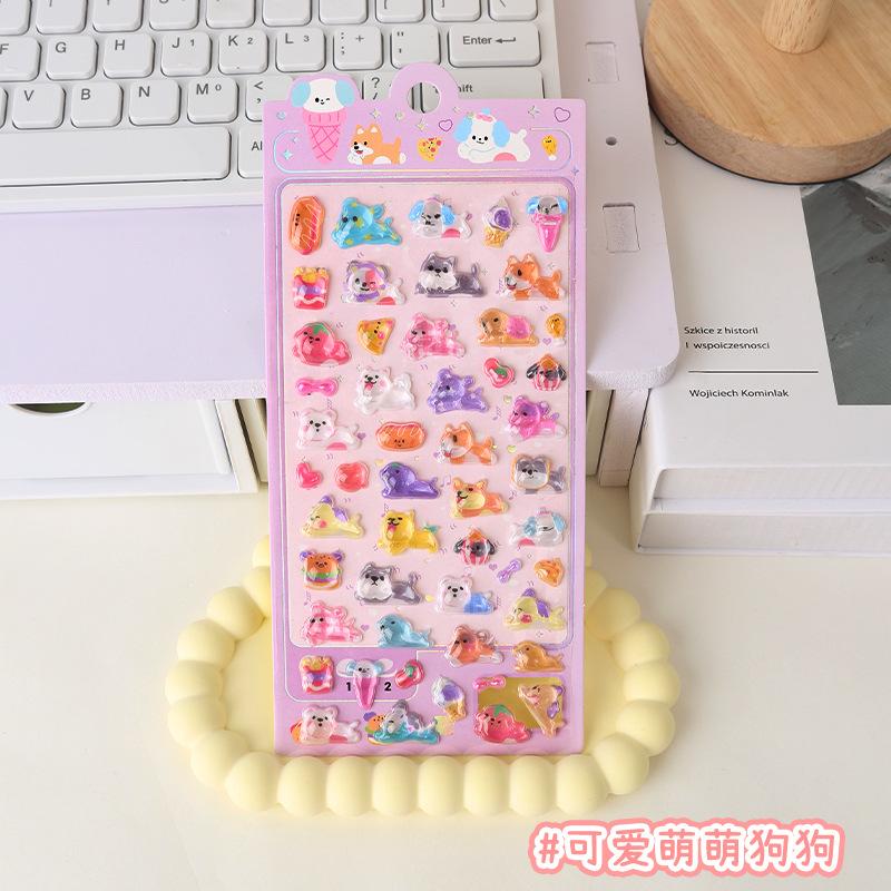 3D Puffy Stickers for Kid Cute Cartoon Animal Decals for Journal Phone Case Sparkle Craft Stickers for Children DIY Scrapbooking