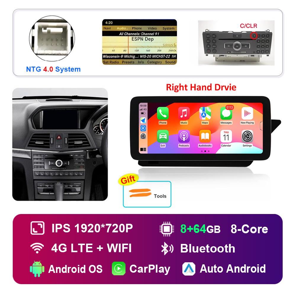 12.3'' Right Hand Drvie for Mercedes Benz E Class C207 W207 2009 - 2015 NTG 4.0 4.5 System Android Car Radio Multimedia Player