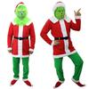 Festliches Wie der Grinch Weihnachten stahl Erwachsenenkostüm Anzug für Feiertags-Cosplay-Spaß