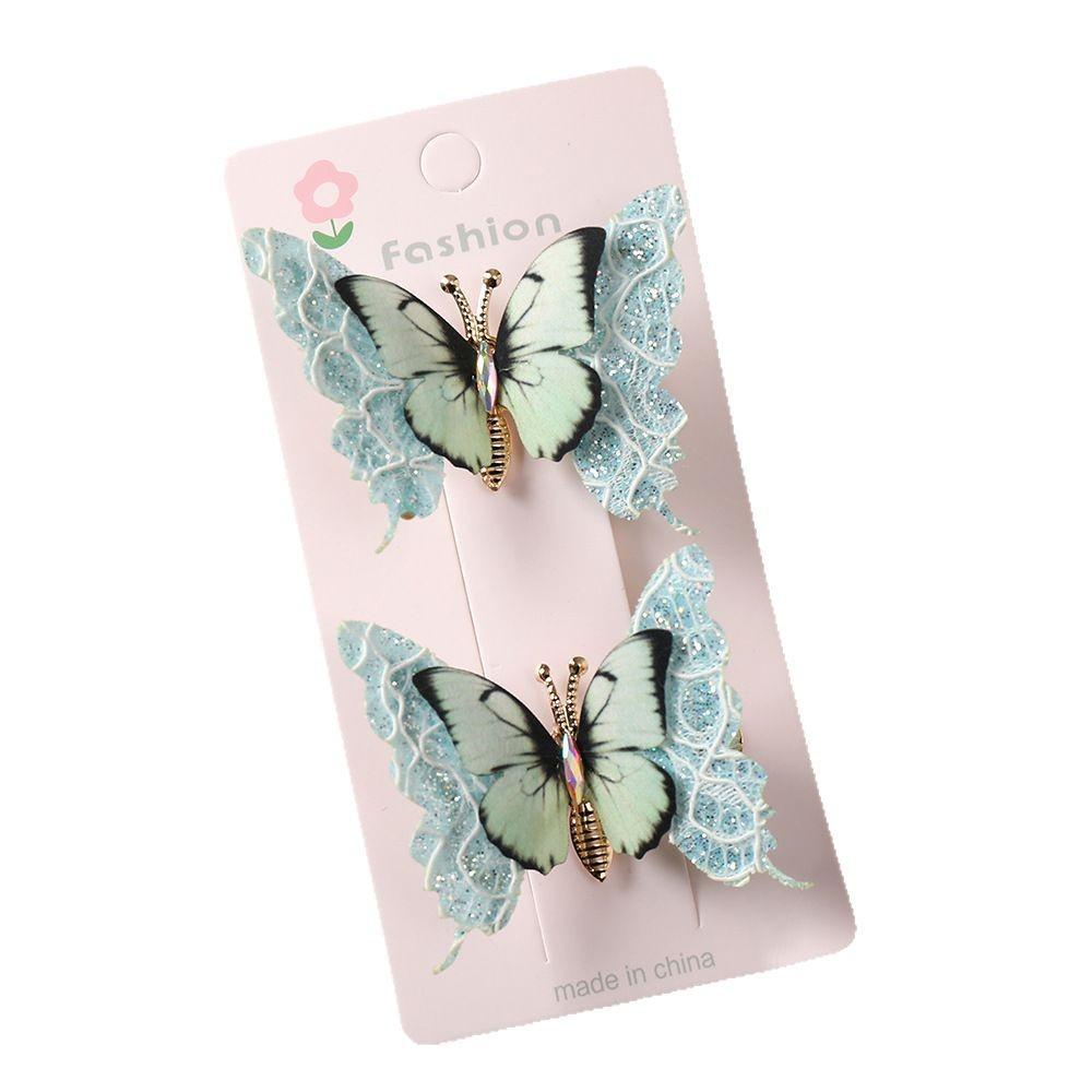 3D Double-Layer Multicolor Butterfly Hairpin for Women – Elegant Bangs and Side Hair Clip