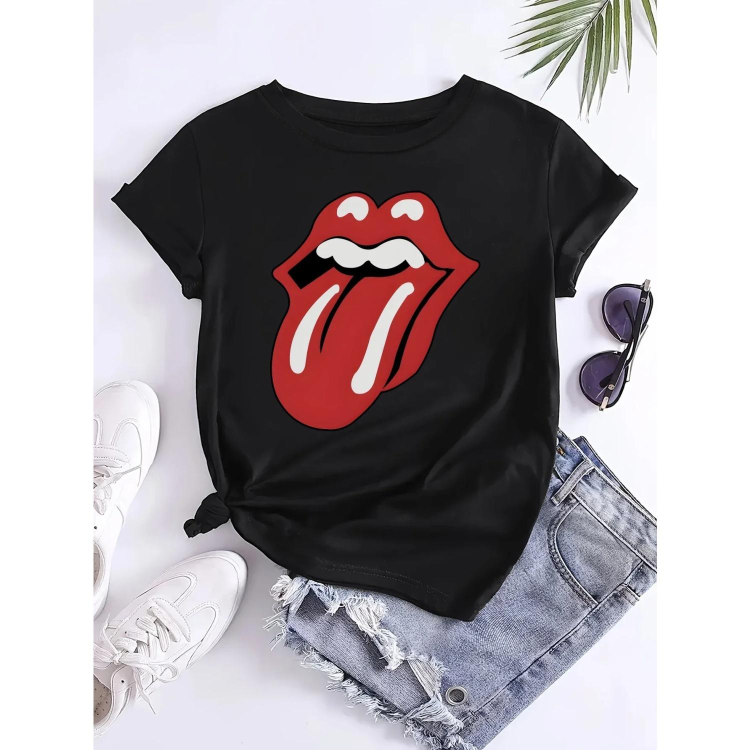 

Rock Band Graphic Print T Shirts Women Top Tees Beach Y2K Funny Short Sleeve T Shirt O Neck Harajuku Tshirt New Arrival XXXXXL чорний