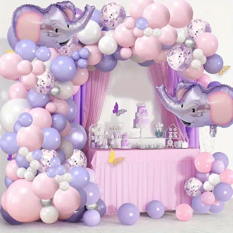 Purple Elephant Balloon Set Babyshower Children's Birthday Party Decoration Items