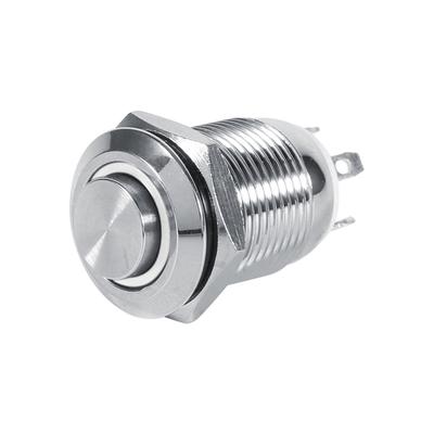 12mm Waterproof Metal Momentary Push Button Switch High Flush 4 Pin White LED 3V