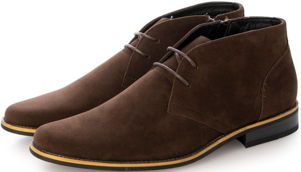 Shubeck Herren Kurzstiefel mit seitlichem Reißverschluss SPB016-5 DBR Wildleder