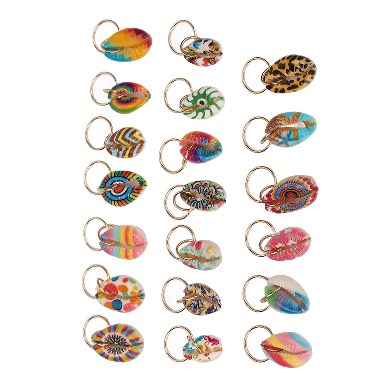 

20pcs Shell Dreadlocks Ring DIY Cute Exqusite Hair Braiding Pendant Clips Hair Accessories