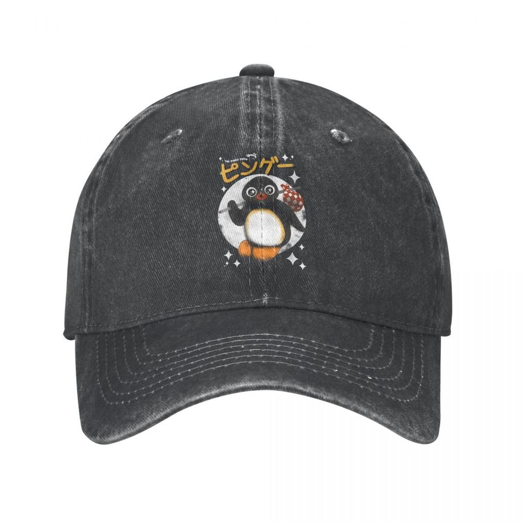 Șapcă de baseball vintage The Pingu Show pentru femei unisex, din bumbac învechit, pălărie snapback, pălărie cu desene animate cu pinguin, șapci de călătorie în aer liber.
