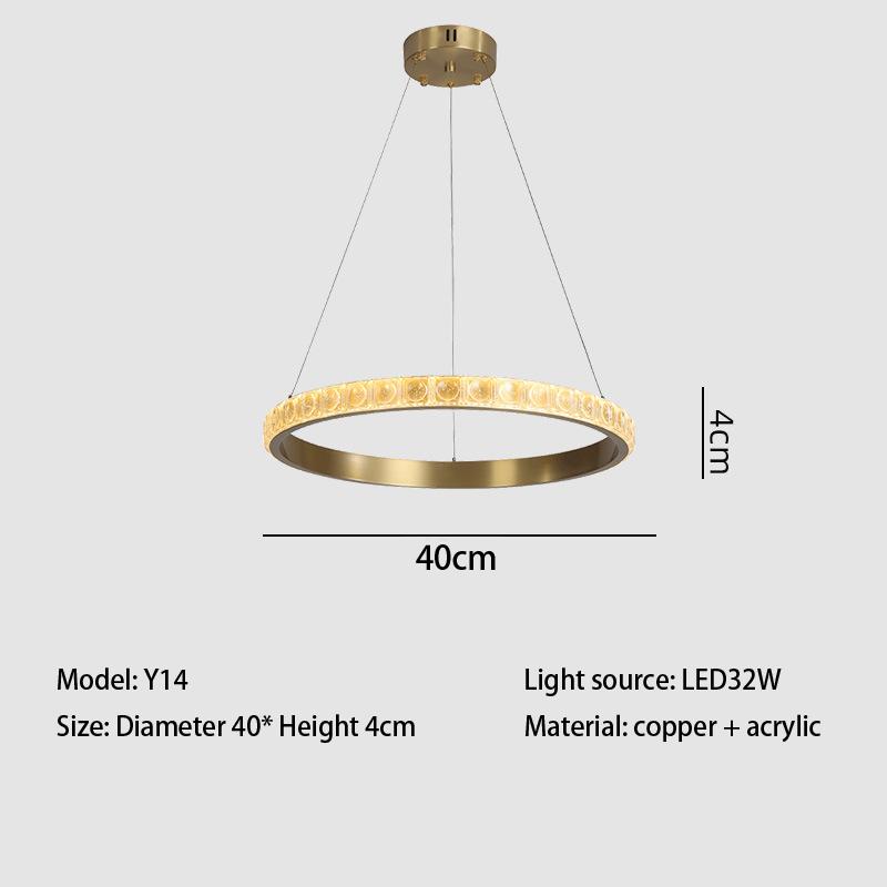 New Ring Crystal Chandelier Lamp Modern Minimalist Creative Luxury Bedroom Chandelier for Dining Room LED Crystal Pendant Lights