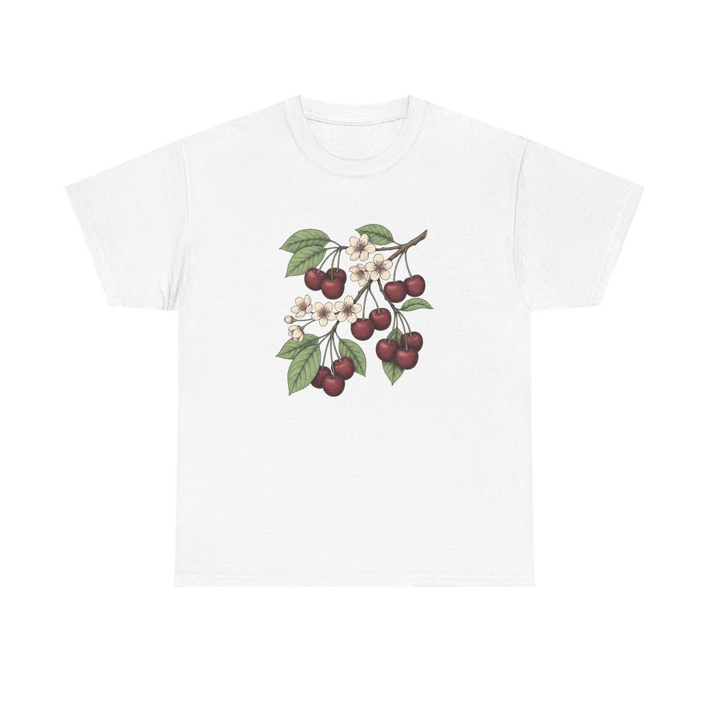 Cherry Sprig Shirt Fruit Plant Gift Women Garden Art Tee Cherry Branch T-Shirt