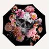 1pc Skull Flowers Auto Open/close, All-Season Portable Folding Umbrella for Women & Men, Travel, Everyday, Formal Events -06193
