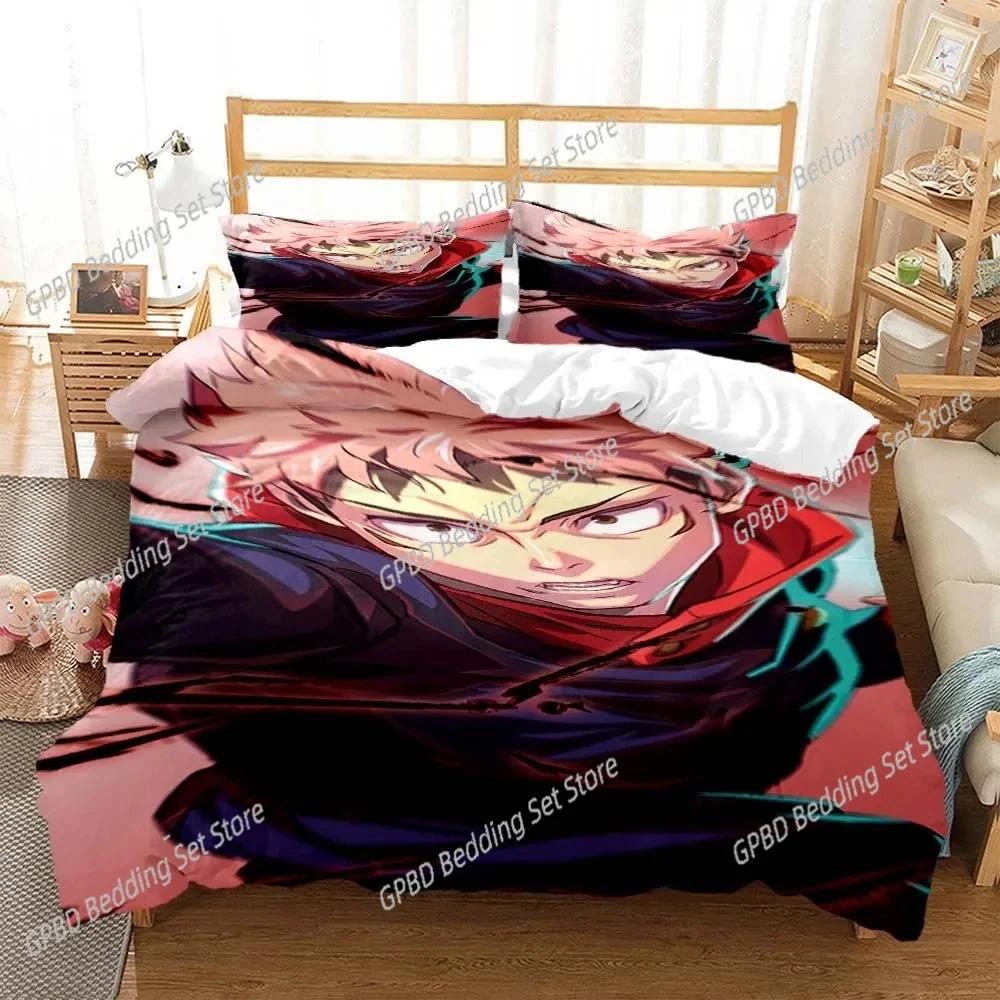 Anime Jujutsu Kaisen Cartoon 3D Printed Bedding Queen Bedding Set Soft And Comfortable Customized King Size Bedding Set