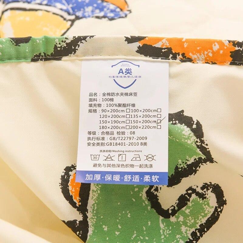 Waterproof Cartoon Elastic Fitted Sheet 160x200,Mattress Protector Cover,Mother Baby Grade,Pure Cotton Laminated Cotton Process