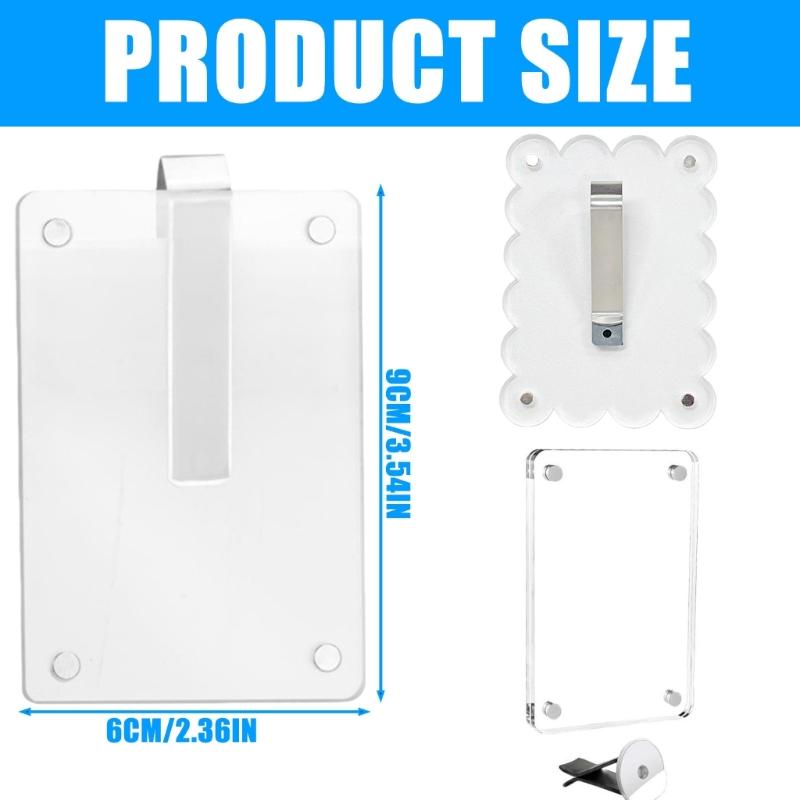 Pack of 3 Acrylic Vehicle Sun Visors Photo Clip Holders 3 Inch Universal Quick Install for Secure Display Easy Mounting