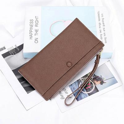 Ladies Zipper Wallet Lightweight Top Grain Leather Wallet Wristlet Clutch Wallet Top Grain For Shopping Dating Evening Events