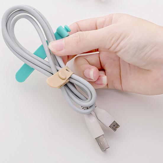 4Pcs/Set Wire Organizer Durable Cute Snap Silicone Creative Earphone Cord Winder for Charger Cable